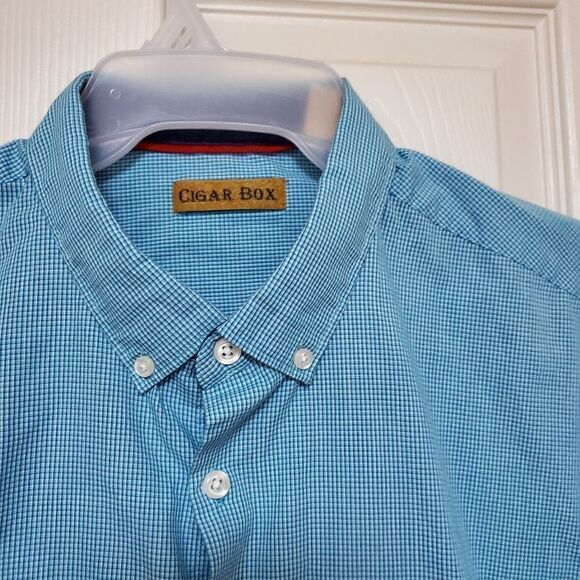 Cigar Box button up mens size xl Micro Checkered Button Up Shirt - Picture 9 of 9